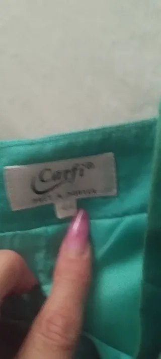 Vestido de fiesta verde azulado