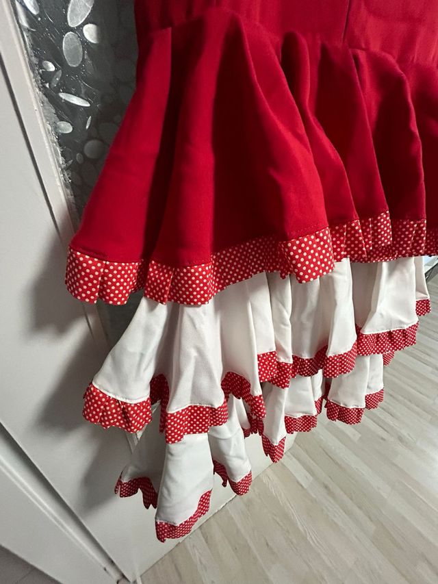 Falda flamenca volantes lunares talla 44