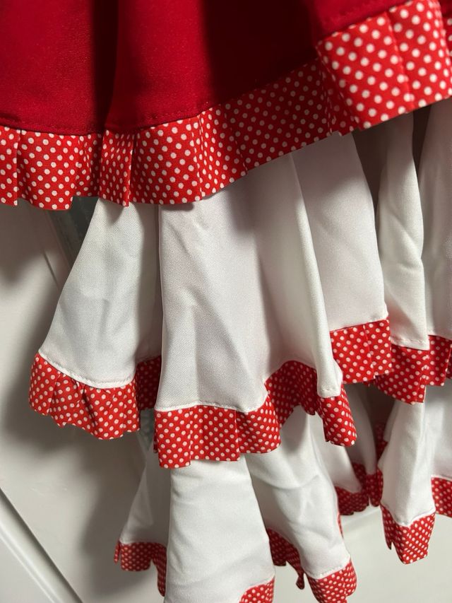 Falda flamenca volantes lunares talla 44