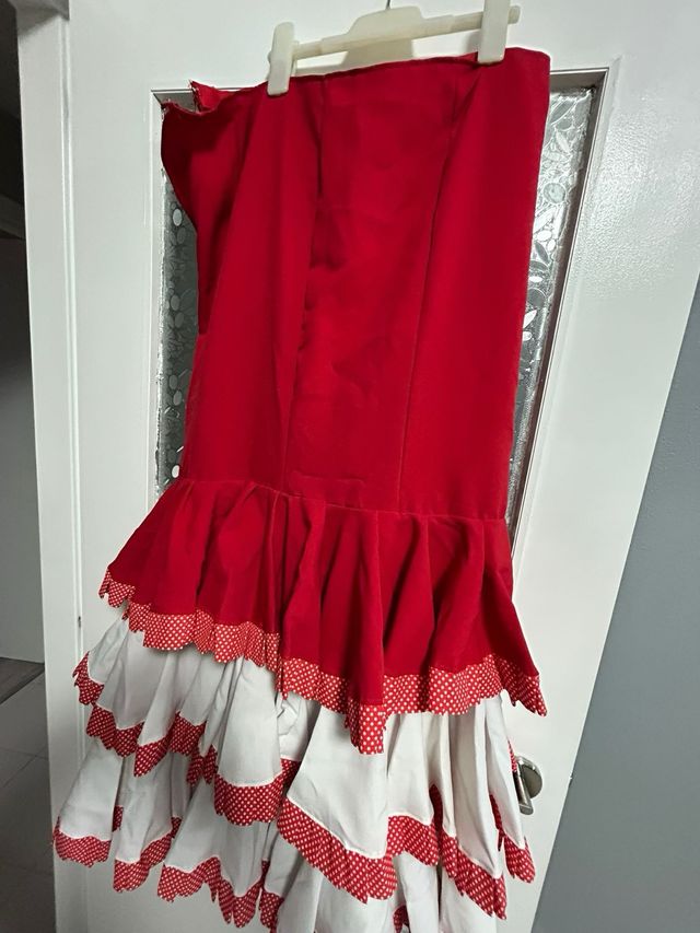 Falda flamenca volantes lunares talla 44