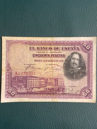 Billete 50 Pesetas 1928 Banco de España