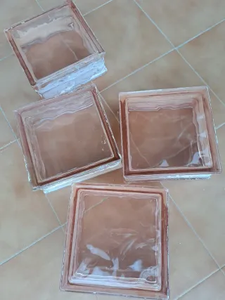 Bloques de vidrio pavés rosa