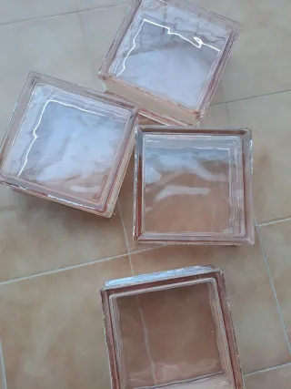 Bloques de vidrio pavés rosa