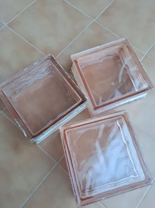Bloques de vidrio pavés rosa
