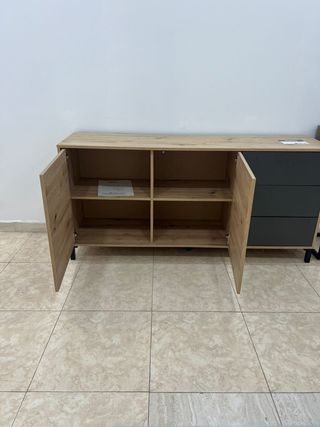 Mueble recibidor madera y metal