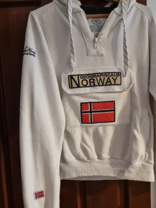 Sudadera Geographical Norway Blanca Talla M