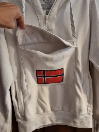 Sudadera Geographical Norway Blanca Talla M