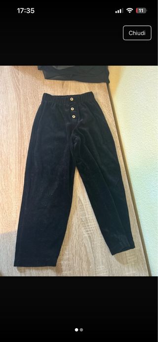 Pantaloni velluto neri bimbo