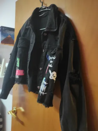 Cazadora vaquera negra mujer