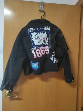 Cazadora vaquera negra mujer