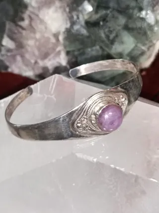 Brazalete Plata Ley Rubi Estrella Rosa