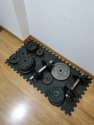 Juego de pesas y mancuernas