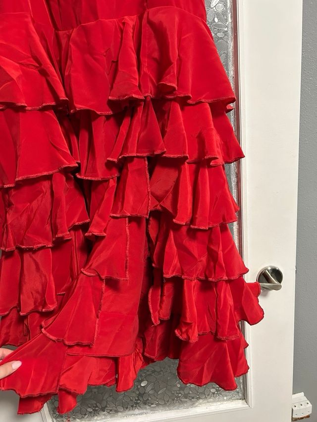 Falda flamenca roja talla 46-48