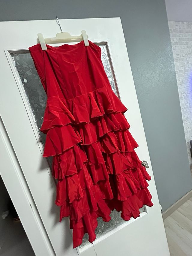 Falda flamenca roja talla 46-48