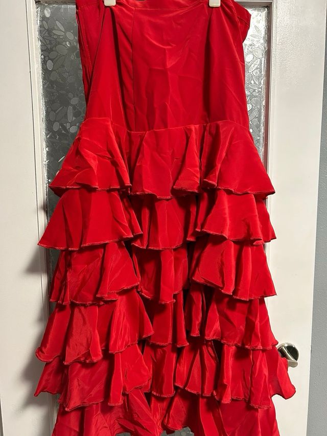 Falda flamenca roja talla 46-48