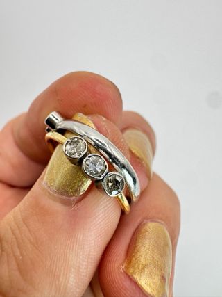 Anelli oro 18kt diamanti