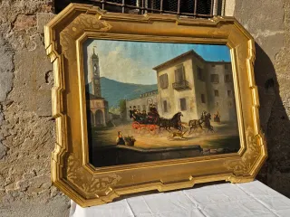 Quadro olio su tela epoca 1858 firmato