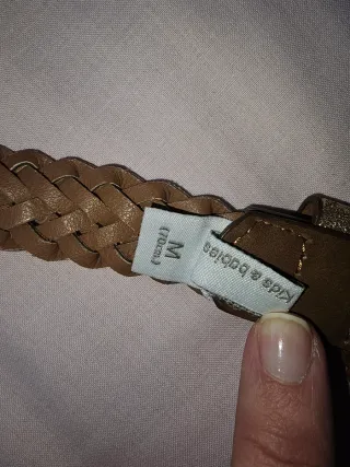 Cinturón trenzado Sfera marrón y dorado