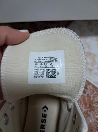 Converse Chuck Taylor Piel Blancas Talla 36