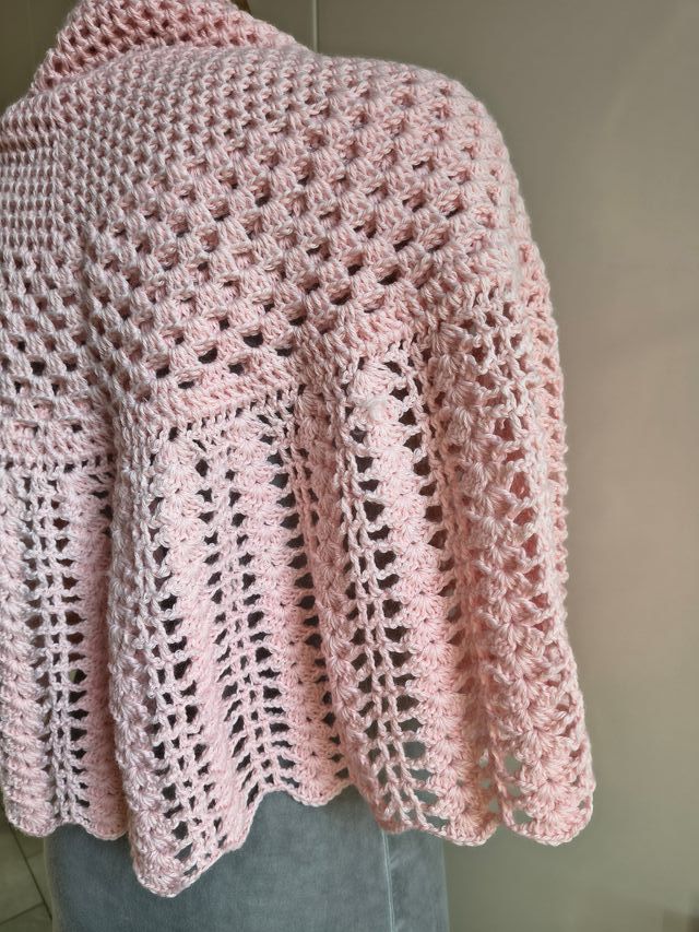 Scialle in lana rosa