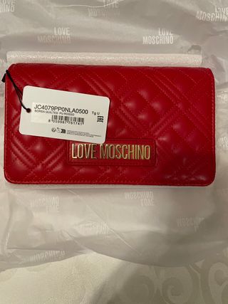 Borsa Love Moschino trapuntata rossa
