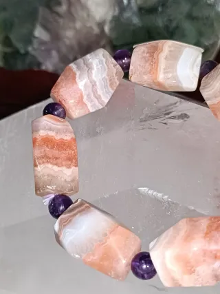 Pulsera Amatista naranja con agata rareza y precio