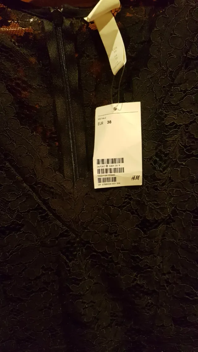 Vestido negro H&M encaje nuevo con etiquetas