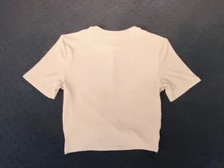 Top canalé cruzado rosa palo talla S