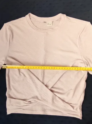 Top canalé cruzado rosa palo talla S