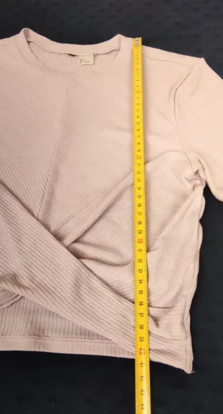 Top canalé cruzado rosa palo talla S