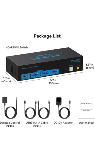 VPFET HDMI KVM Switch 2 PC 2 Monitor