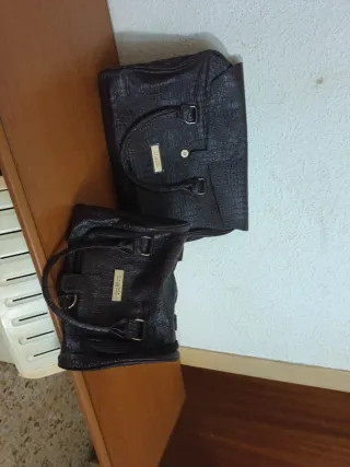 Conjunto Bolso y Maletín Vía Lucia Negro/Marrón