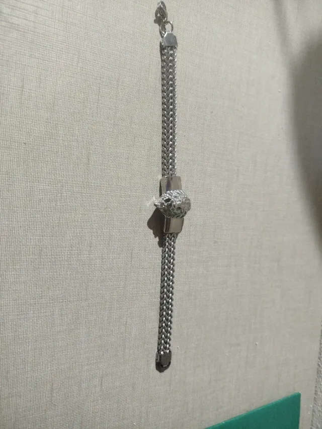 Pulsera caballero eslabones plateada