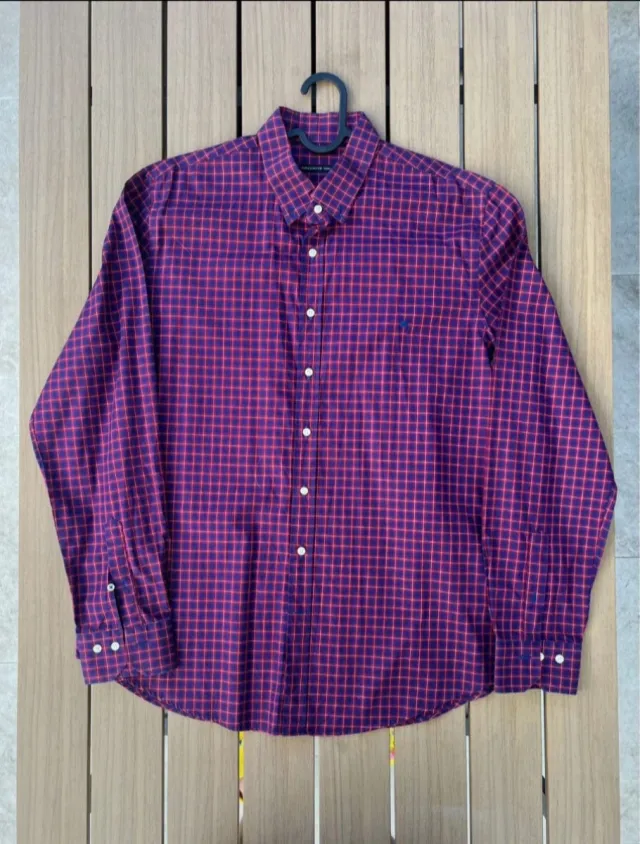 Camisa Purificación García cuadros morado/rojo