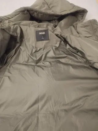 Chaqueta larga unisex verde fe plumas de  ganso