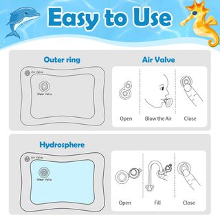 Alfombra de agua para bebé temática marina