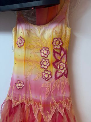 Vestido fiesta degradado flores