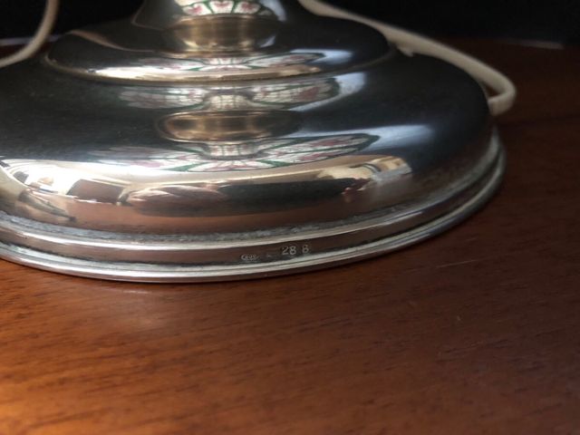 Lampada Tiffany Base Argento 800