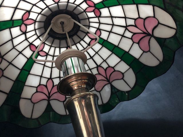 Lampada Tiffany Base Argento 800