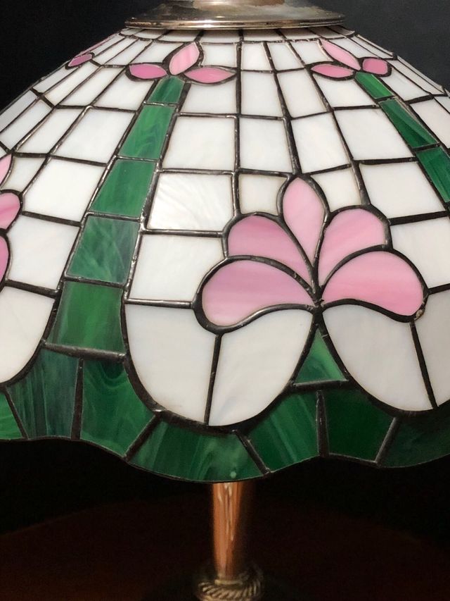 Lampada Tiffany Base Argento 800