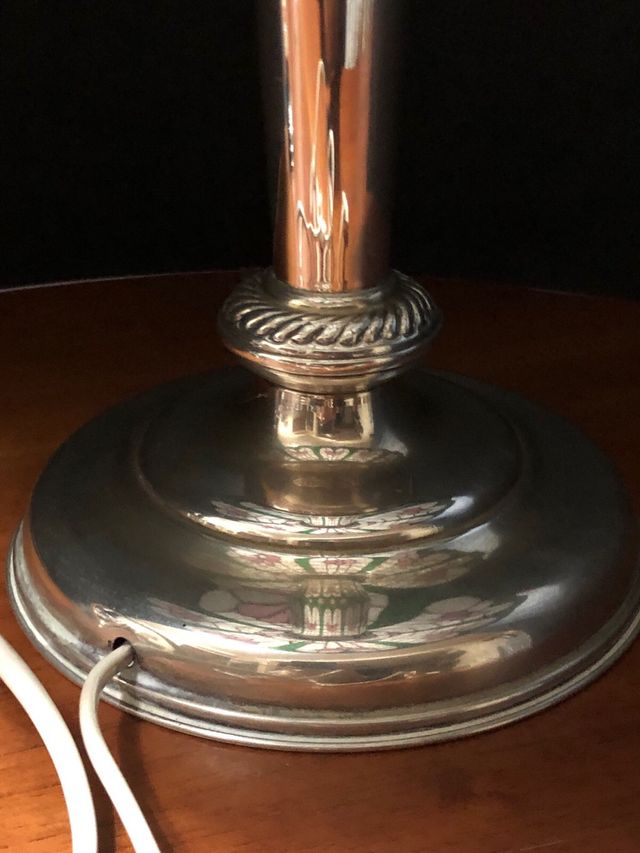 Lampada Tiffany Base Argento 800