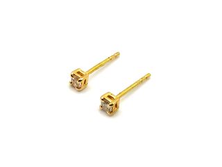 pendientes oro 18k con piedra con diamante