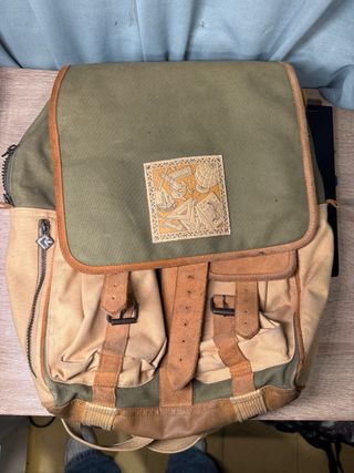 Mochila Vintage Beige y Verde