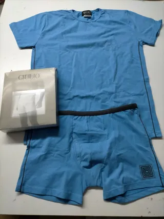 Conjunto Giulio Camiseta MC y Boxer Hombre XL Azul