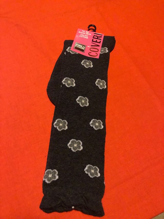 Calze in caldo cotone fantasia fiori