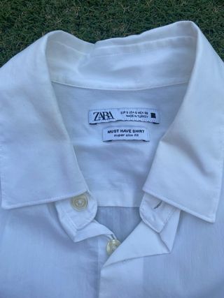 Camisa Zara Blanca Manga Larga