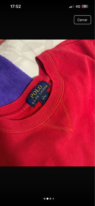 Sudadera Polo Ralph Lauren Roja Talla S-xs