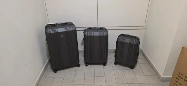 Set 3 Valigie Wings Nere Leggere con Ruote