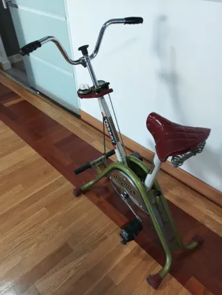 Bicicleta Estática Roja y Verde Con función Remo