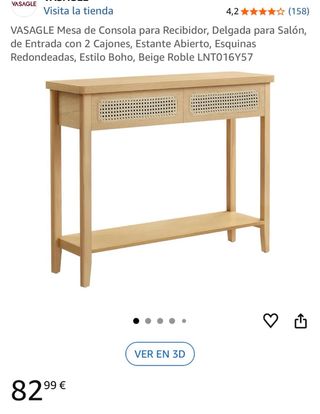 Consola de entrada madera y ratán